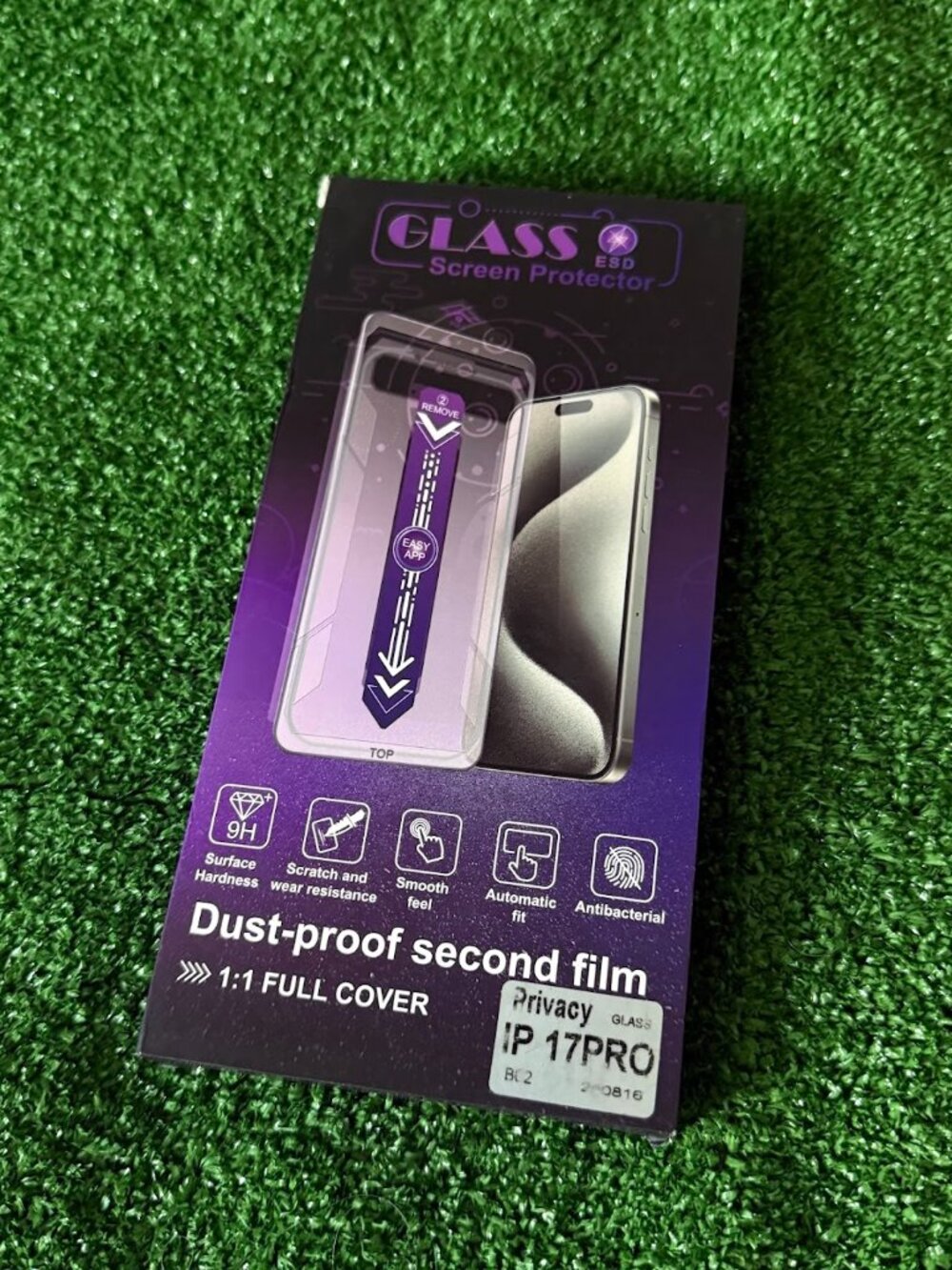 Chrysha iPhone 17 Pro Privacy Screen Protector 9H Tempered Glass 2-Pack NEW